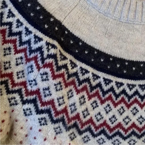 Duluth trading company wool blend nordic sweater XL Fair Isle Cabin 75% Wool - Picture 6 of 6